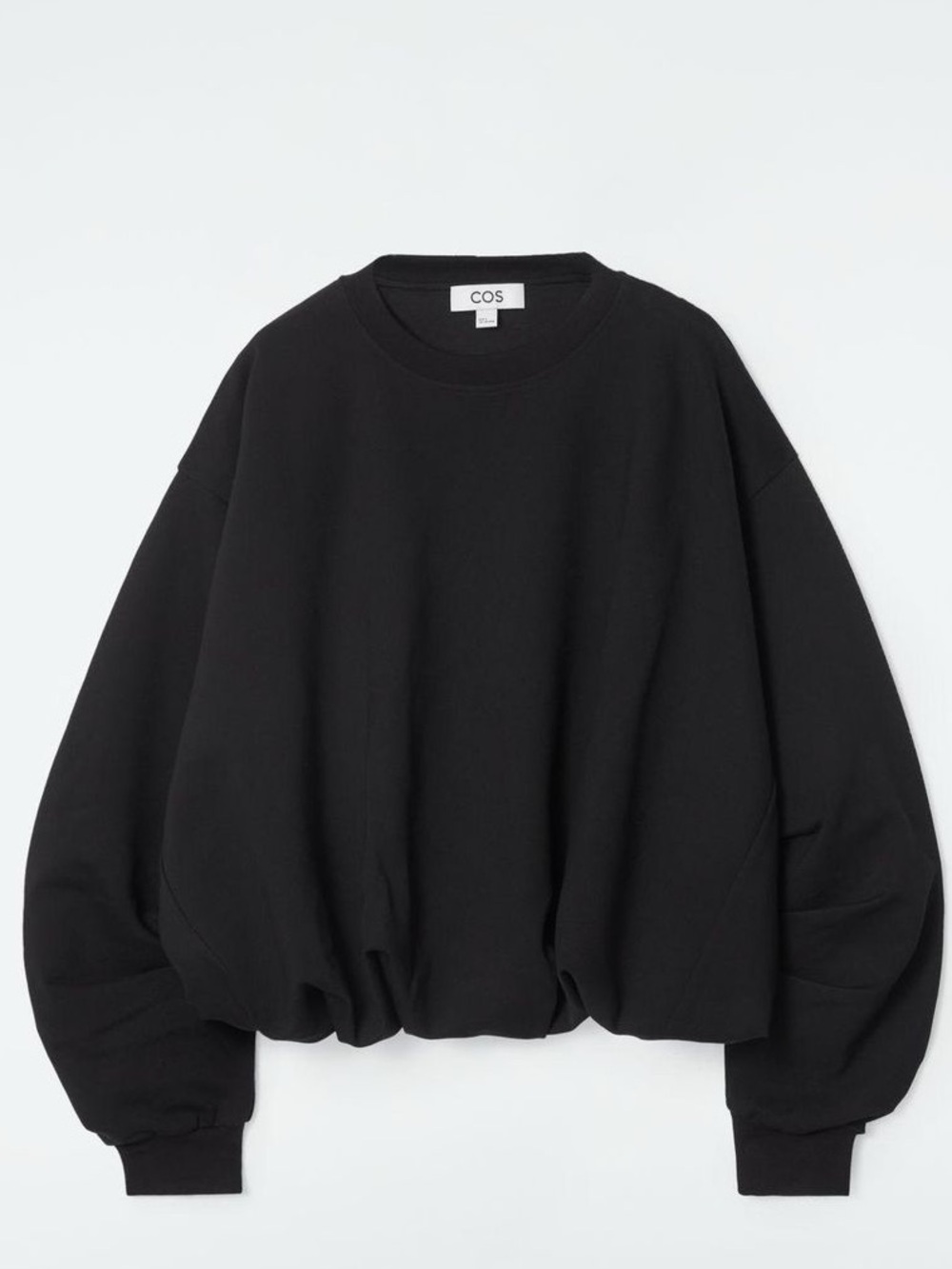 COS Bubble-Hem oversized Sweatshirt black size S NWT